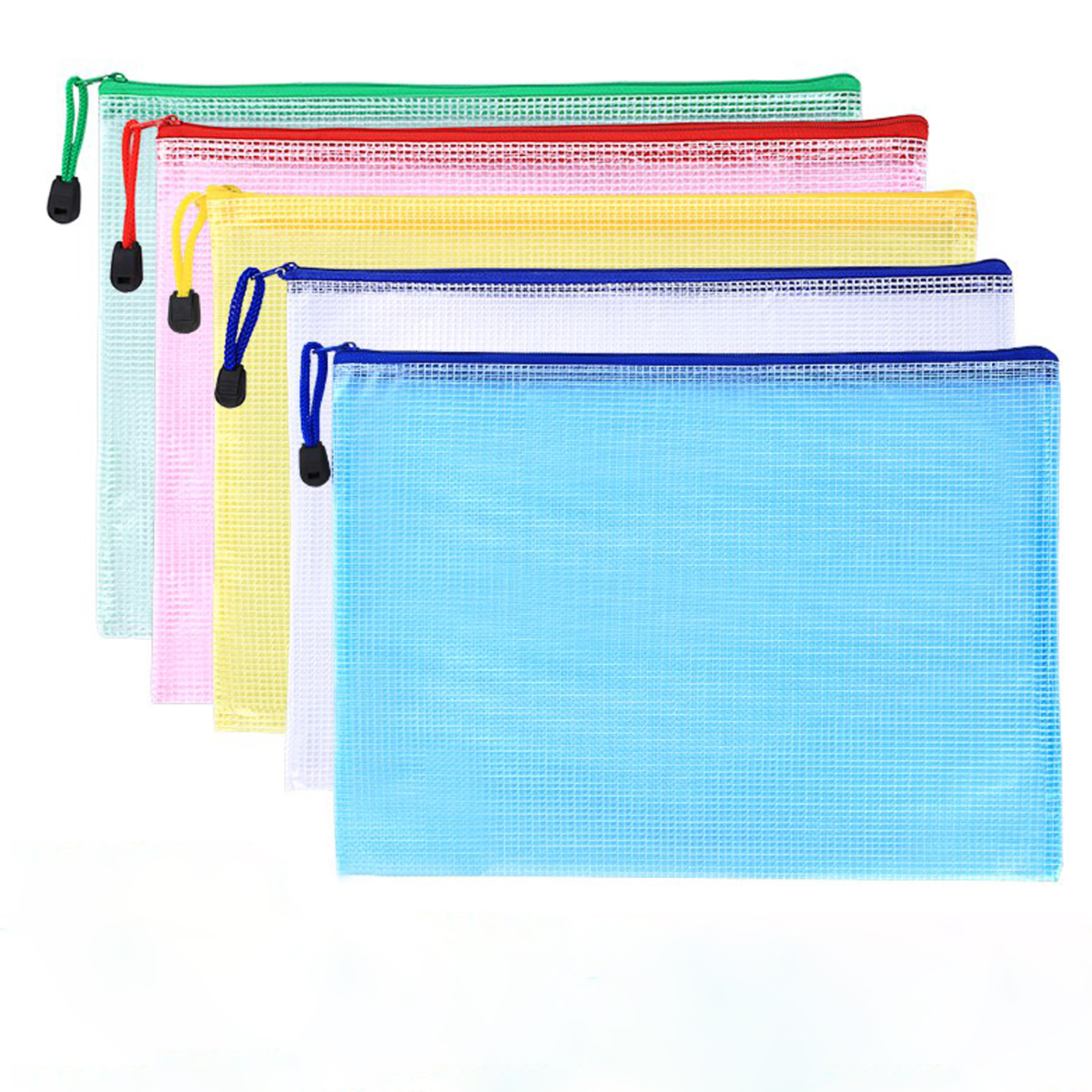 Plastic Mesh Zipper Pouch Waterproof Document Folders Bag A4 - Temu