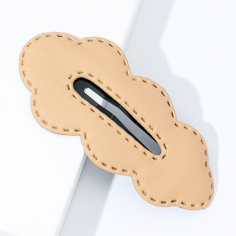 PU Leather Cloud Hair Clip Women's Solid Cartoon Hair Clip