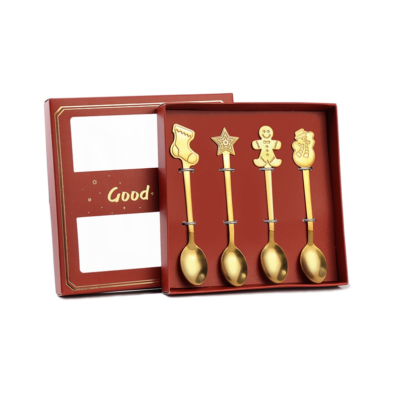 Christmas Spoon Gift Set Stainless Steel Pendant Coffee Spoon Gold Small  Spoon Gift for Christmas in 2023