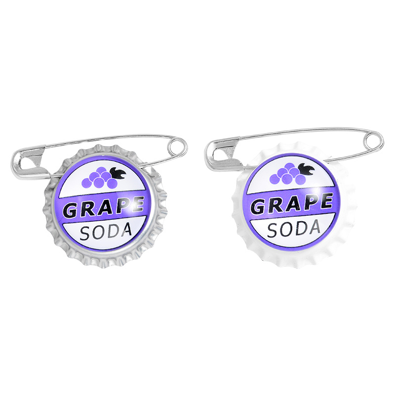 Grape Soda Bottle Cap Pins Brooches Shirt Lapel Pins Ellie Badge Grape ...