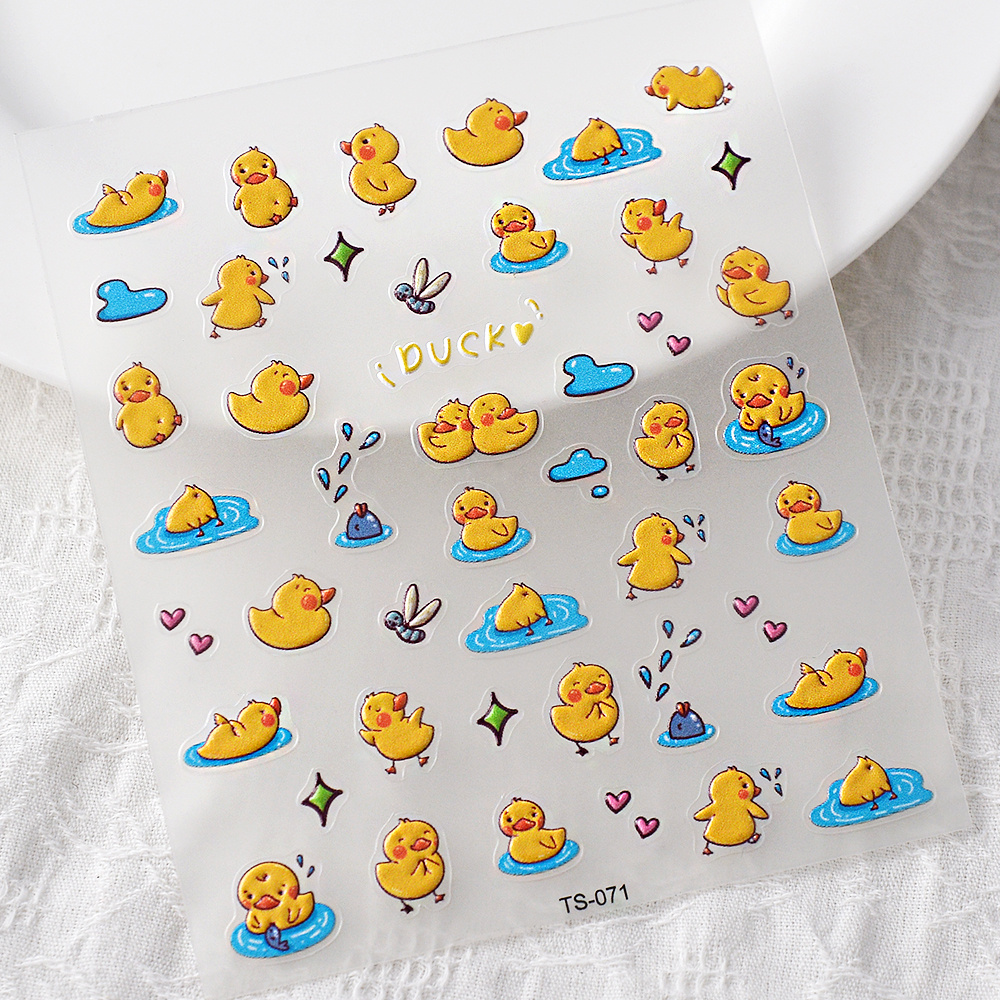 Cute Swimming , Three-dimensional Nail Art Stickers, Embossed Water Ducks, Nail Stickers, Mobile Phone Keyboard Stickers, Diy