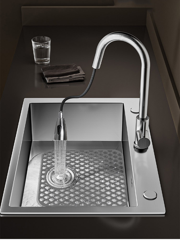Hollow Silicone Sink Protector Mat Non-Slip Kitchen Bar Sink Drain Pad Net  Non-Slip Dish