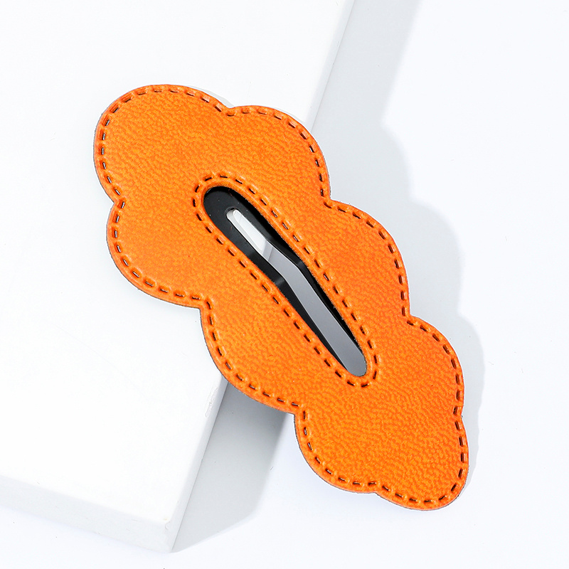 PU Leather Cloud Hair Clip Women's Solid Cartoon Hair Clip