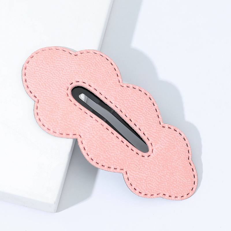 PU Leather Cloud Hair Clip Women's Solid Cartoon Hair Clip