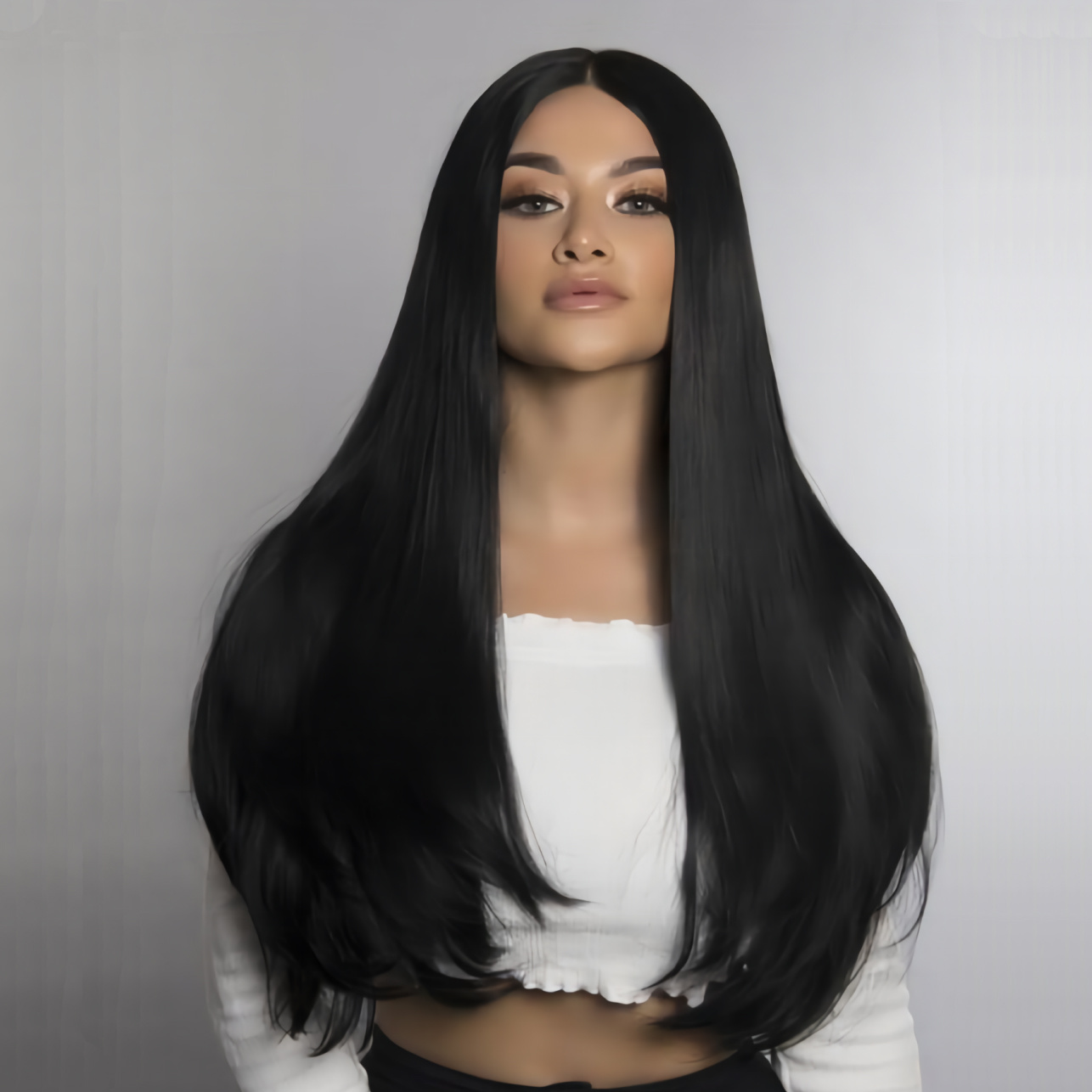 TEMU Black Long Synthetic Straight Hair Wigs For Women Heat Resistant