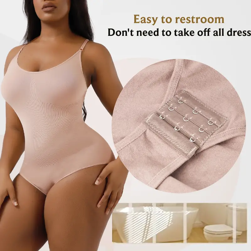 Dropship Plus Size Solid Seamless Cami Shapewear; Women's Plus Tummy  Control One Piece Body Shaper Slimmer to Sell Online at a Lower Price