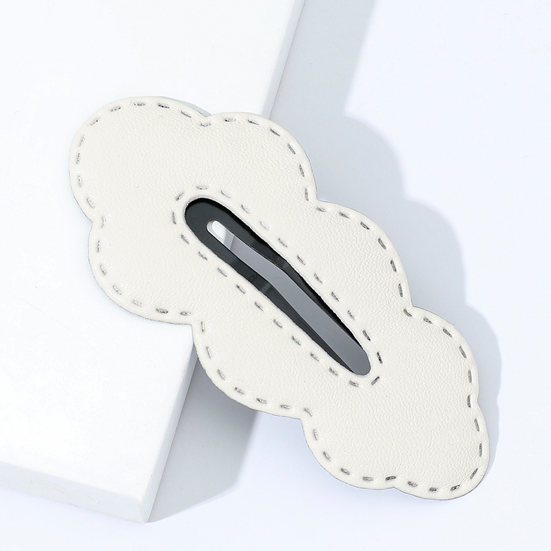 PU Leather Cloud Hair Clip Women's Solid Cartoon Hair Clip