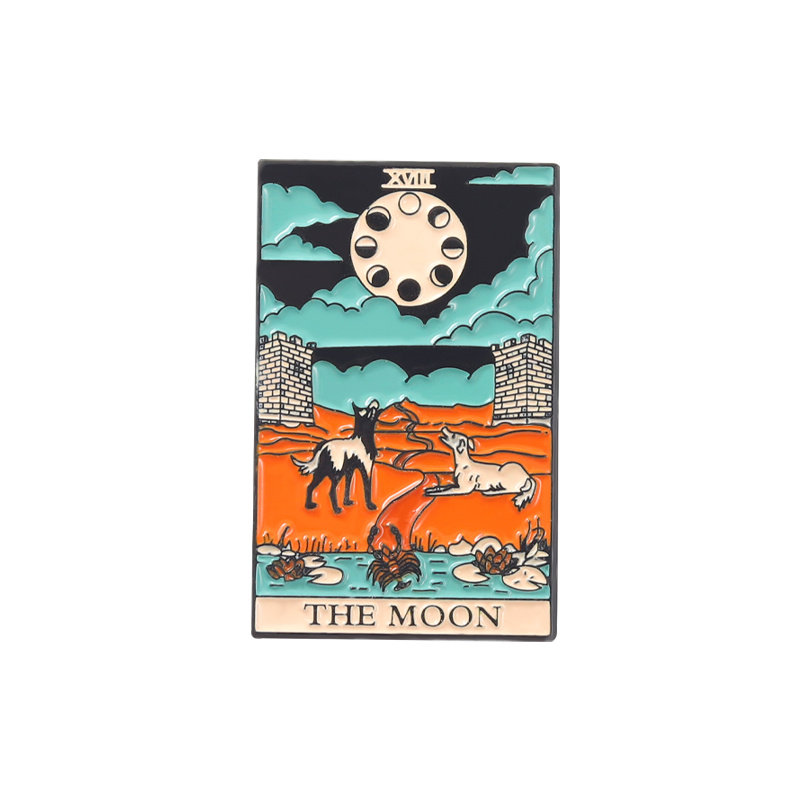 Gothic Sun Moon Stars Cat Enamel Pins