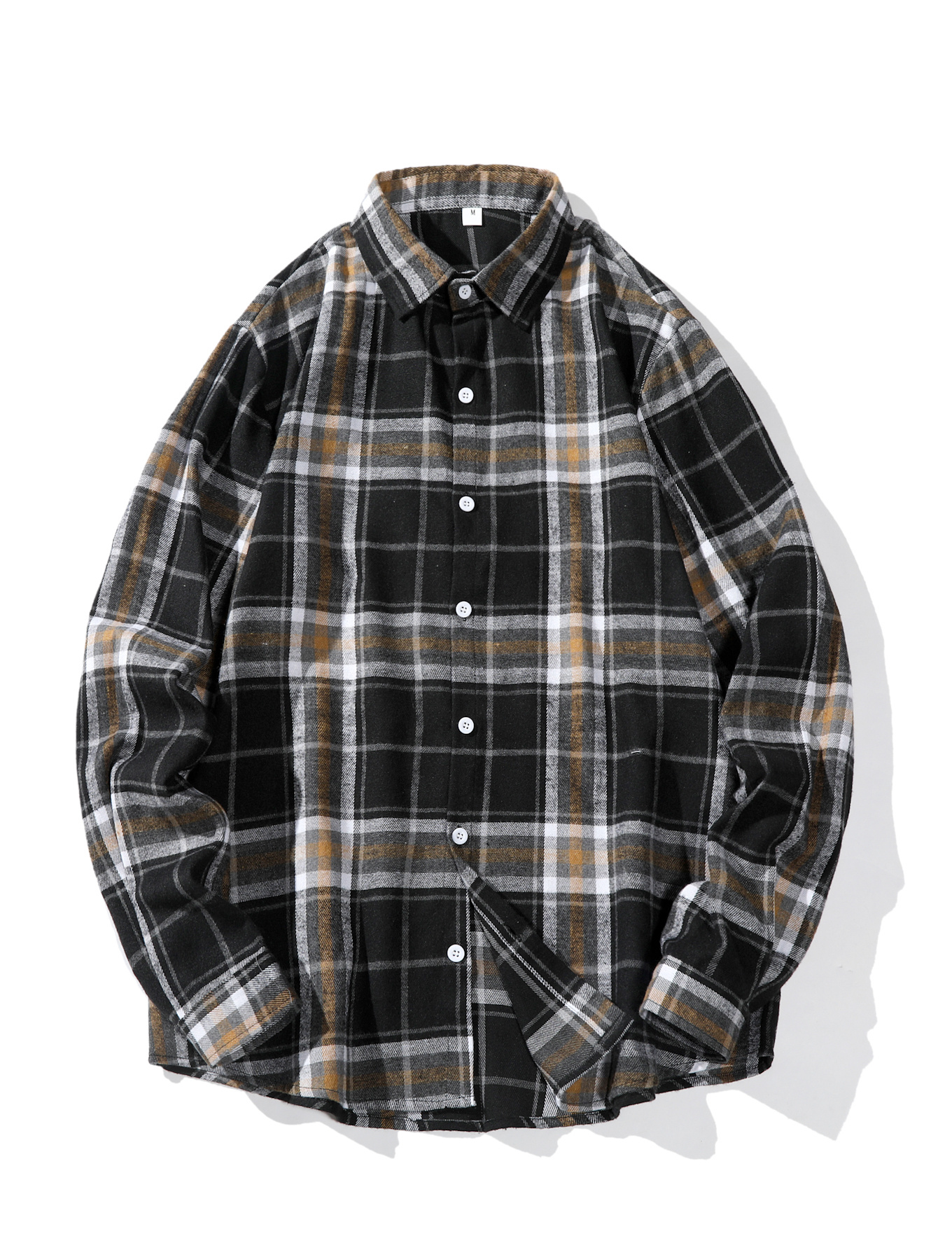 Men's Lapel Casual Long Sleeves Solid Colour Shirt with Pocket