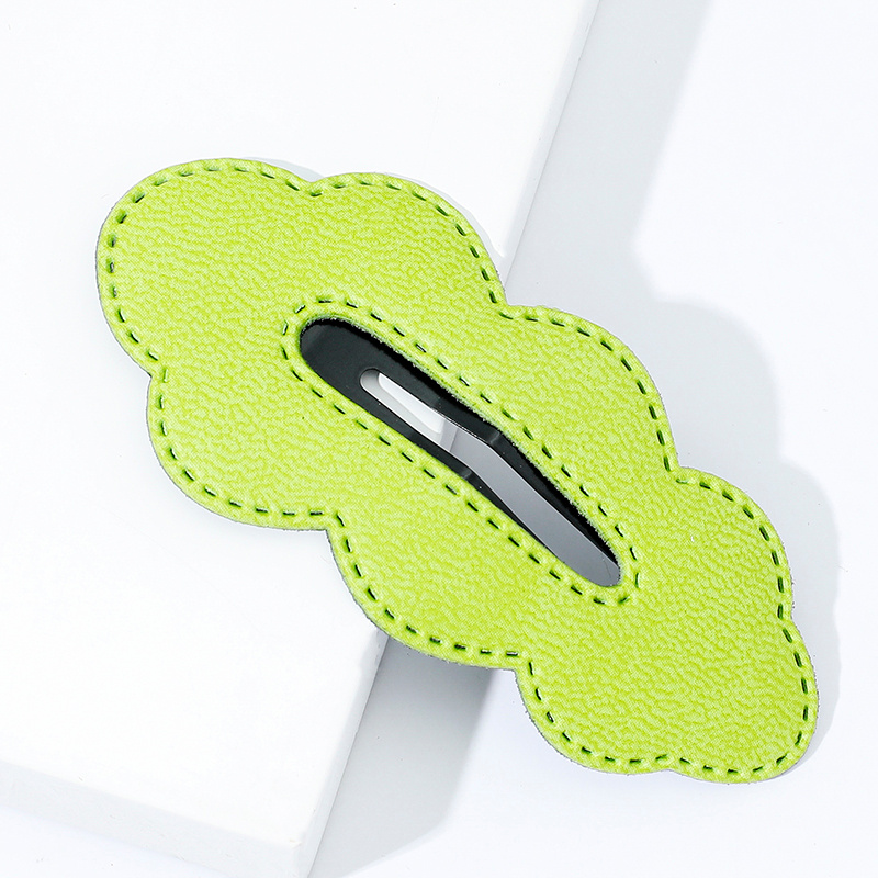 PU Leather Cloud Hair Clip Women's Solid Cartoon Hair Clip