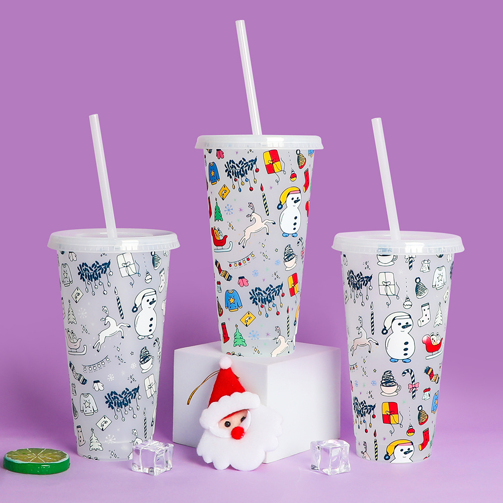 FUNUS 24oz Christmas Color Changing Tumblers Cups With Lids and Straws –  FUNUS WATER BOTTLE