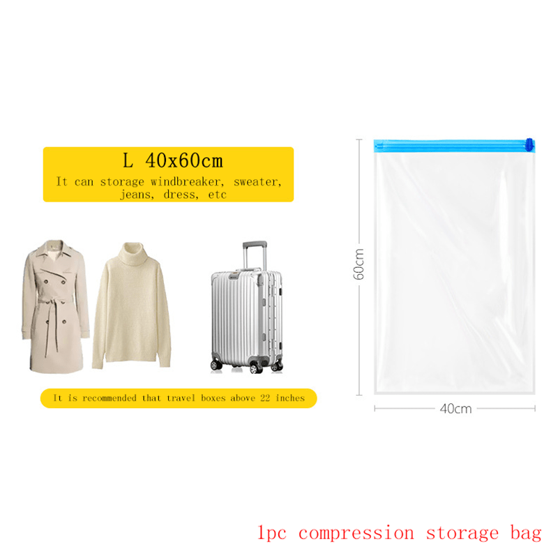 Convenient Vacuum Bag Roll-up Travel Compression Bags for Clothes Luggage  Space Saver Packing Suitcases