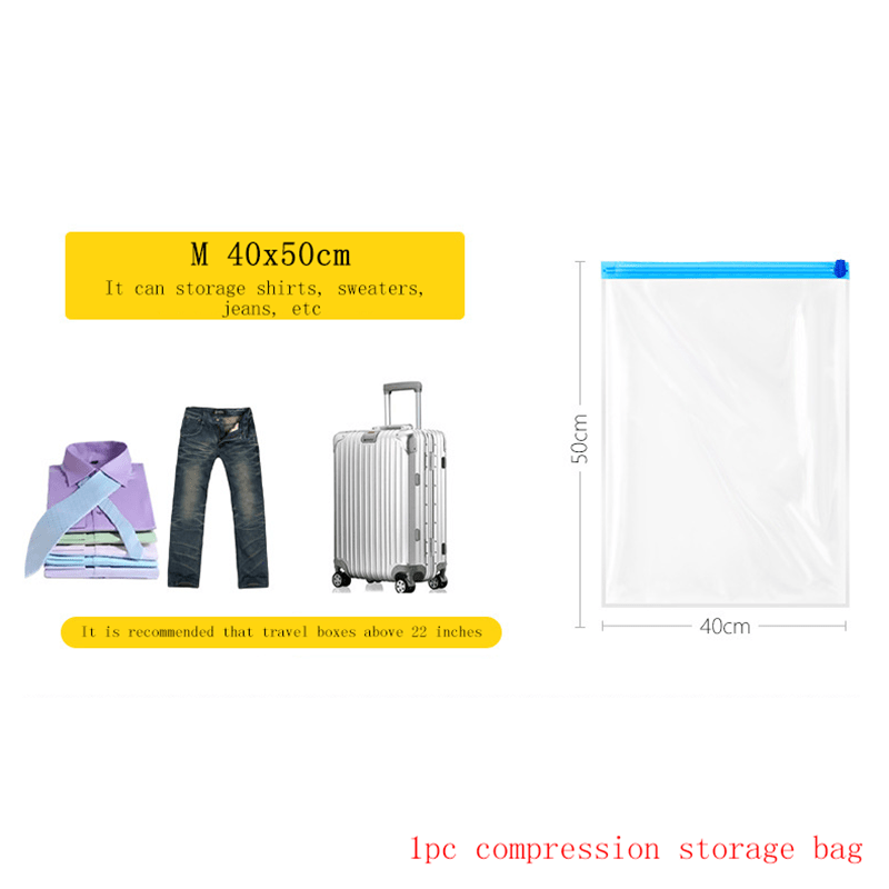 Reusable Travel Clothes Air Vacuum Bags Roll Up Compression Storage Bags  For Suitcases Tops Pants 4 Sizes Portable Foldable