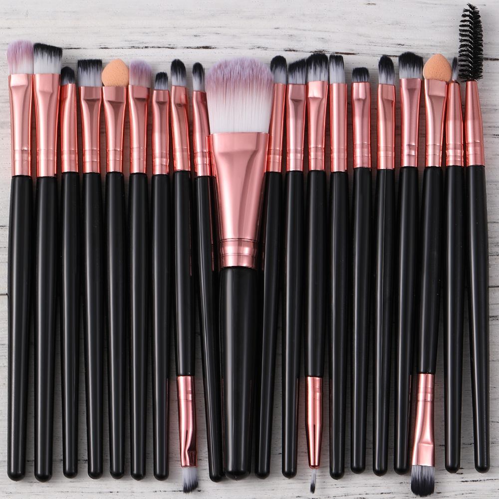 SIXPLUS Juego de brochas de maquillaje profesional, 11 brochas de  maquillaje rosa con estuche y 2 piezas de contorno negro y divertido juego  de