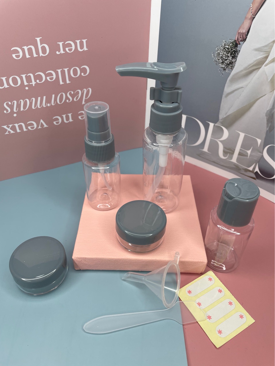 Portable Travel Bottles Set Plastic Leak Proof Refillable Temu