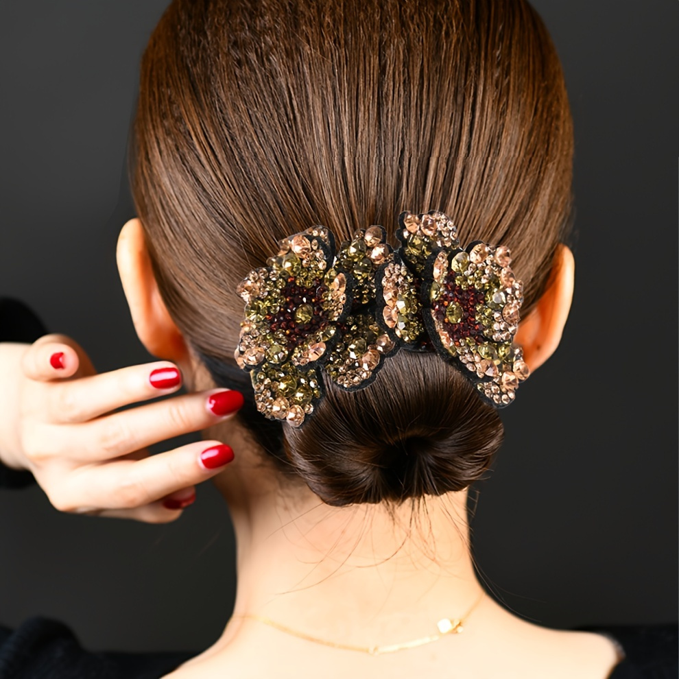

Rhinestone Hair Claws For Women Flower Hair Clip Barrettes Claw Hair Clamps Ponytail Holder Hairpin Band Hair Accessories