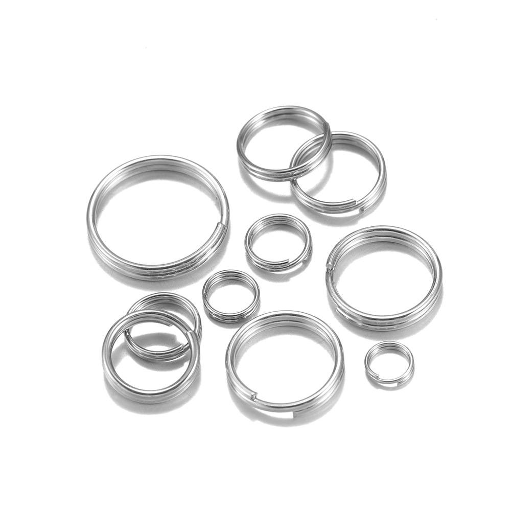 Stainless Steel Open Double Jump Rings For Diy Key Double - Temu