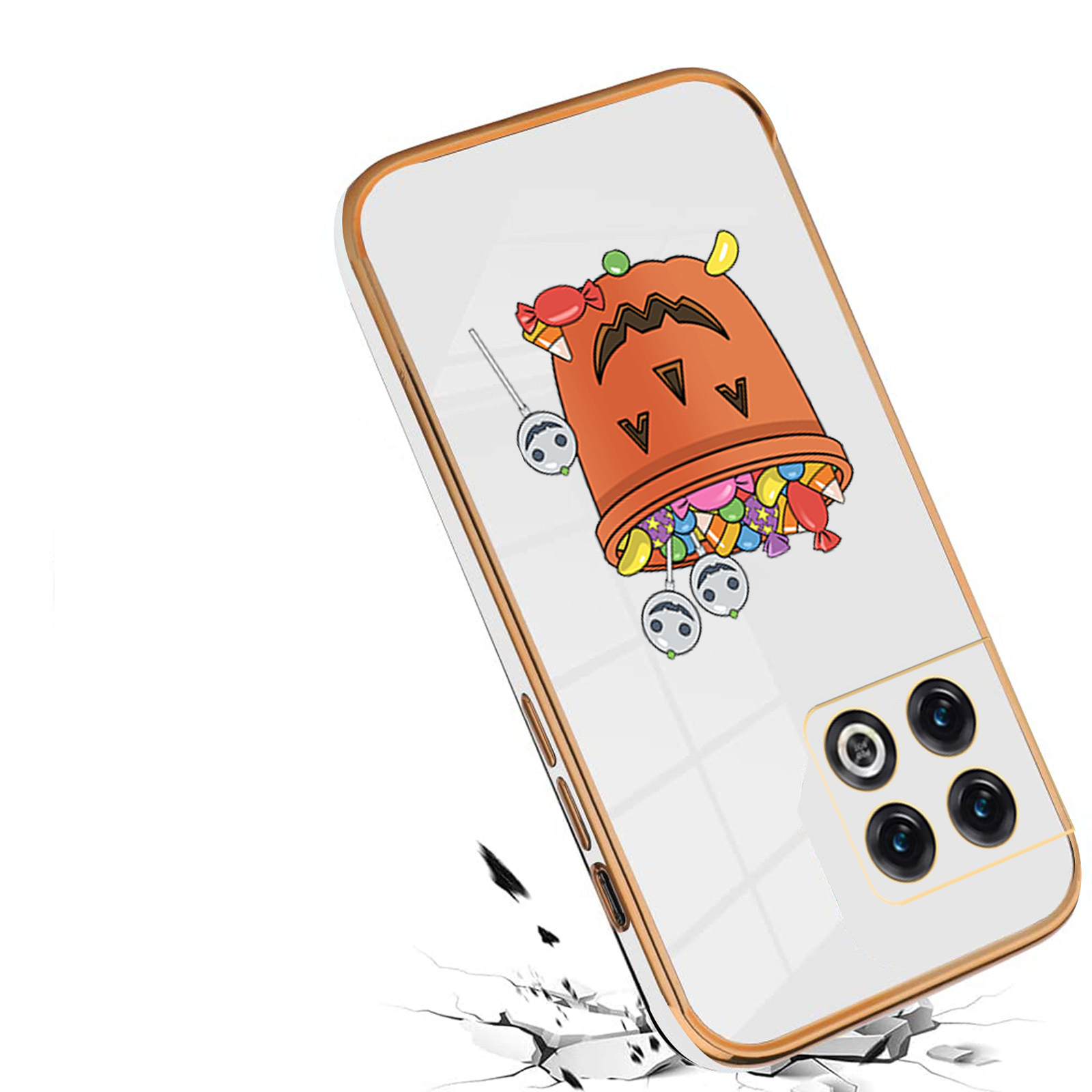 Halloween Mobile Phone Case, Galvanized Silicone Full Bag Fall