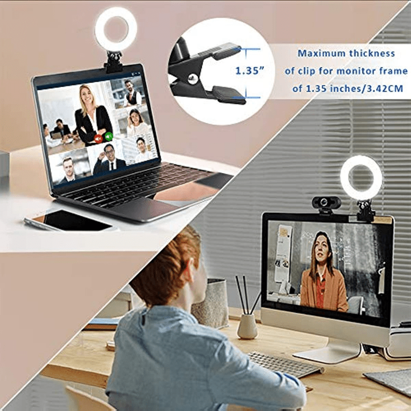 6 Luce per Videoconferenza, Luce ad Anello per Webcam & Laptop