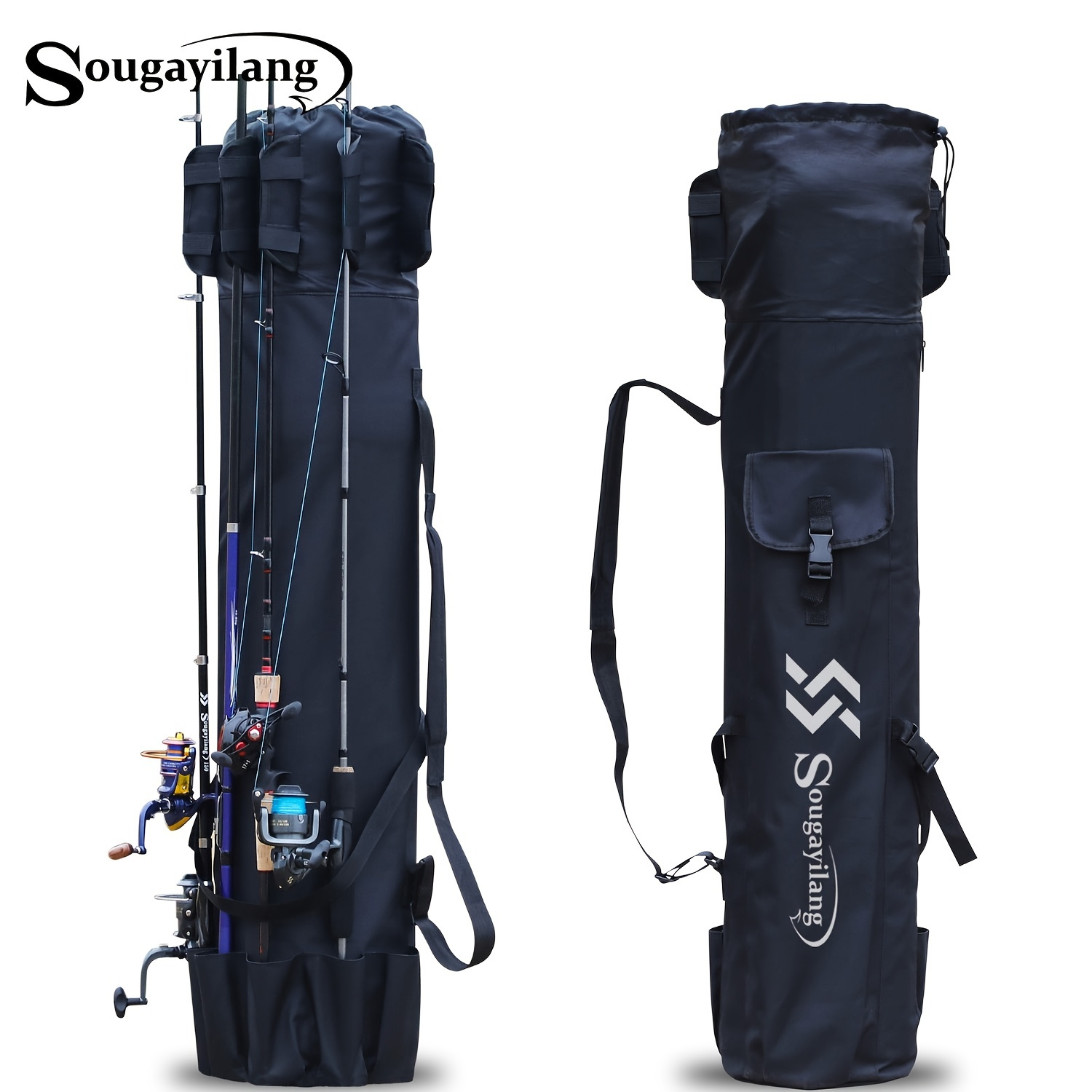 Sougayilang Fishing Bag Portable Black Green Tackle Storage - Temu