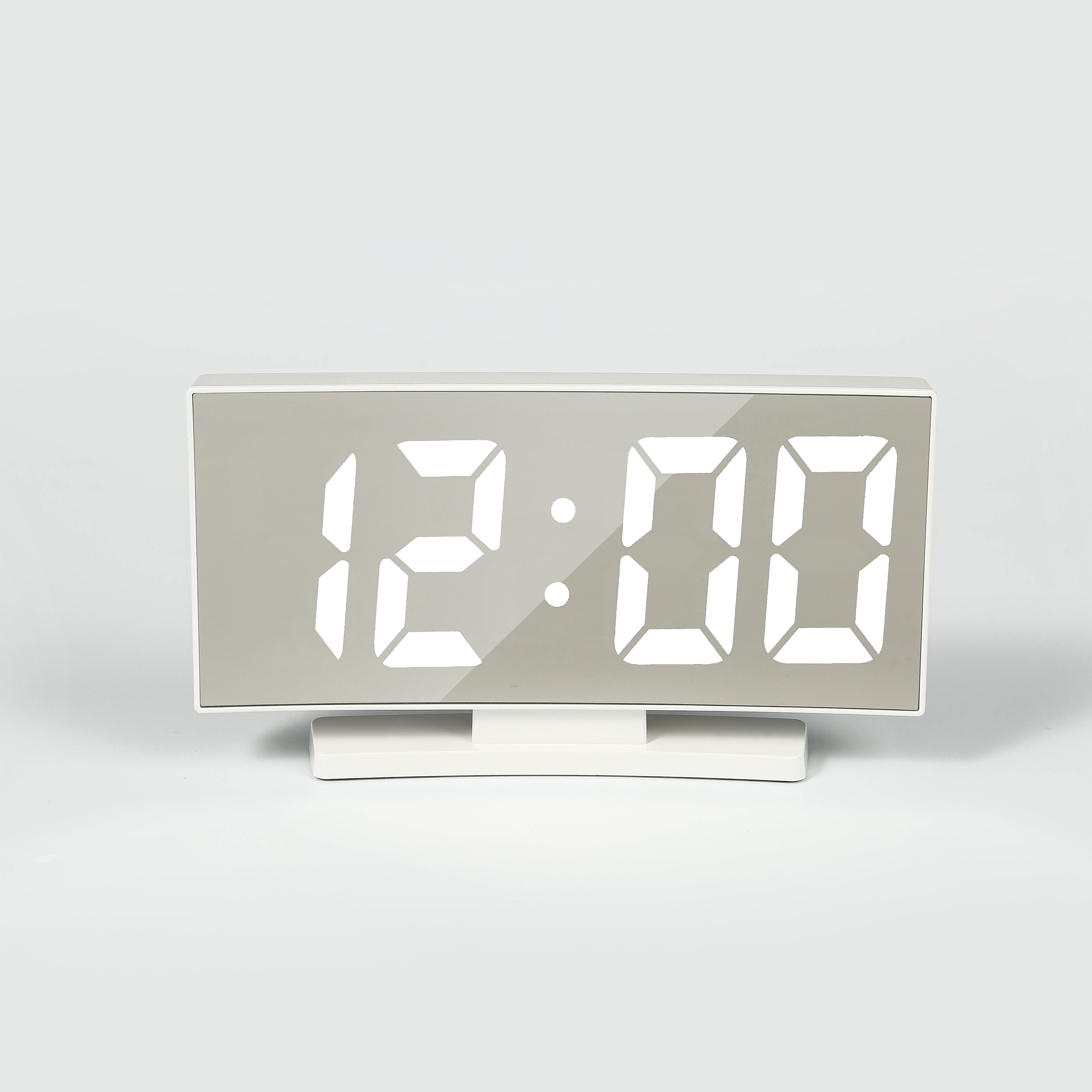 1pc Large Screen LED Mirror Clock with Electronic Alarm - Simple Digital Small Alarm Clock for Bedroom Bedside