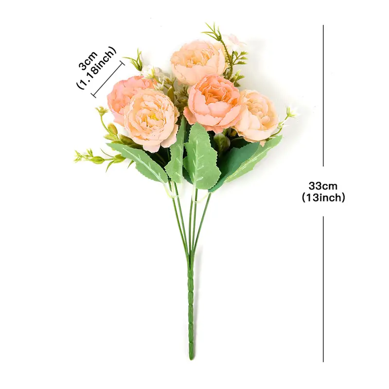 1pc Artificial Flowers Fake Peony Bulk Silk Flower Arrangements For Home Office Party Wedding Decoration