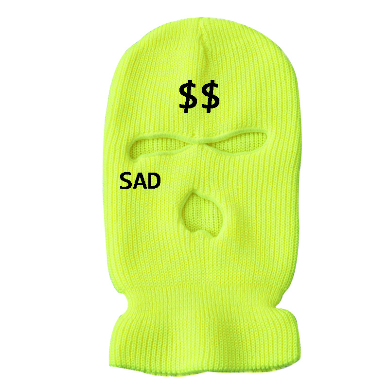 Beanie - Knit Yellow Green (Designer Mask Included)