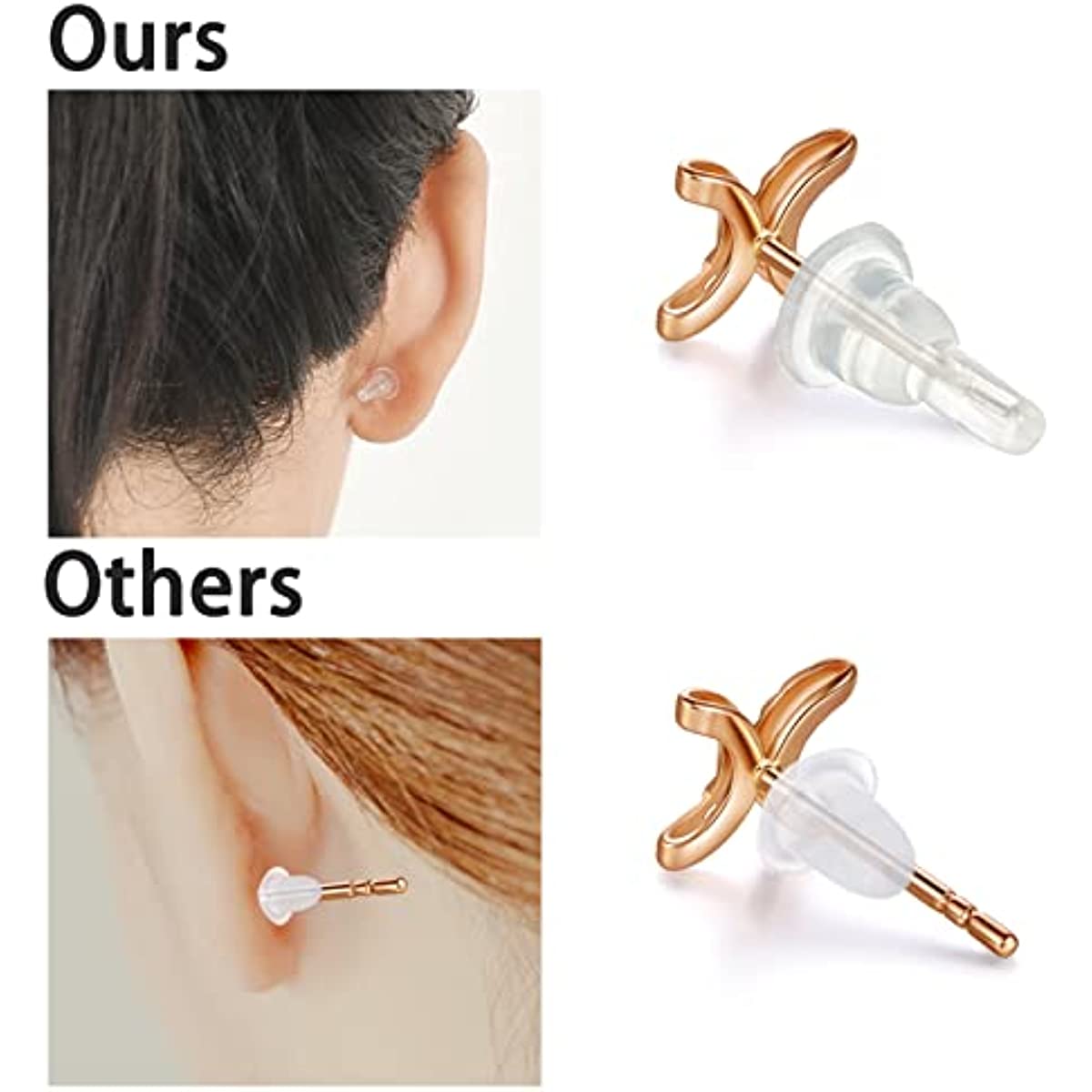  60 PCS Full-Cover Silicone Earring Backs for Studs