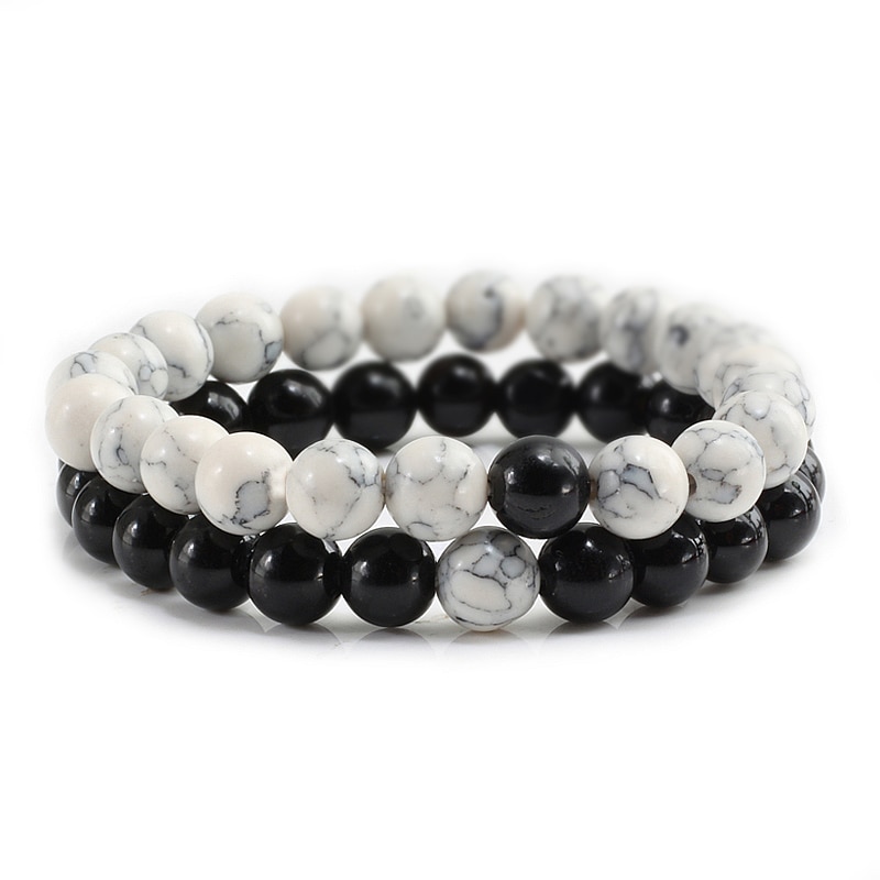 Honeycomb Beaded Bracelet Kit with 2-Hole Glass Beads (Black, White & –