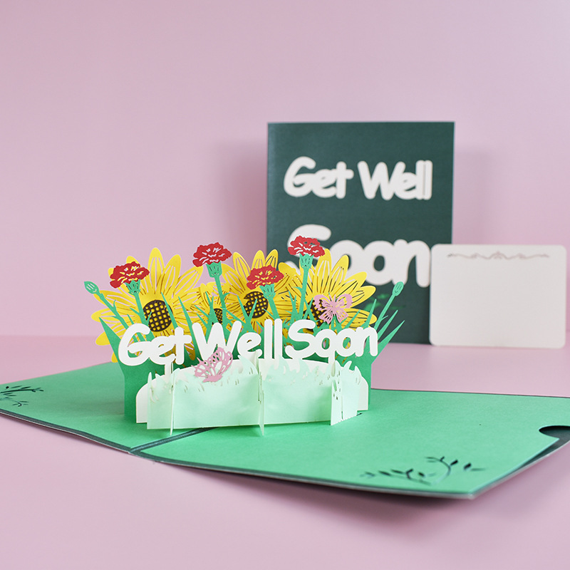 Get Well Soon 3d Sunflower Greeting Card Best Temu