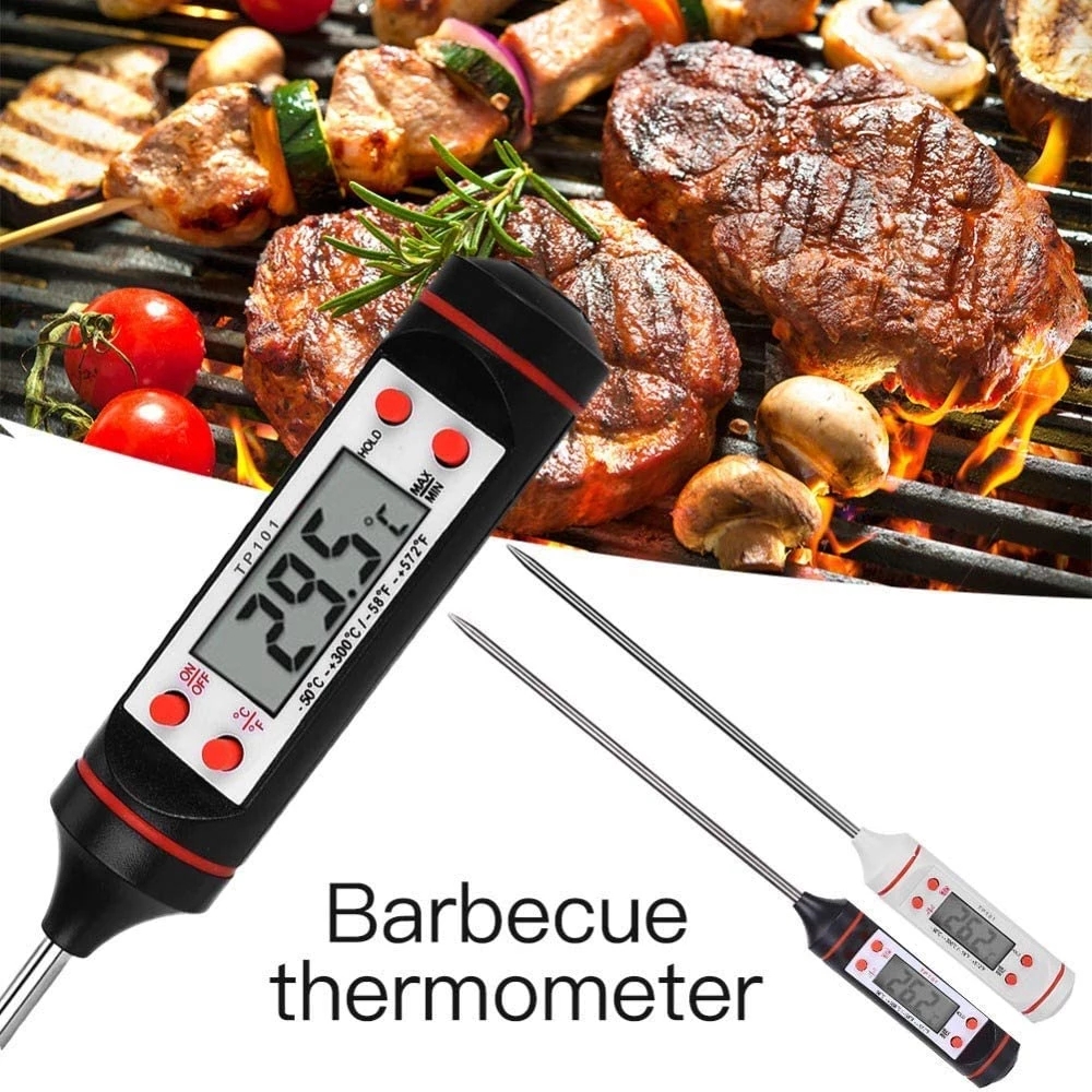 1pc Digital Meat Thermometer Cooking Food Kitchen BBQ Probe Water Milk Oil  Liquid Oven Digital Temperature Sensor Meter Multi-functional Thermometer P