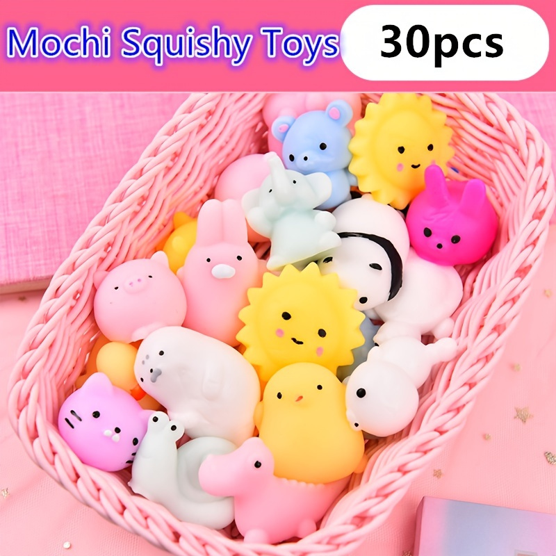 Set of 12 Axolotl Mochi Squishy Animals - Kawaii - Cute Individually Boxed Wrapped Toys - Sensory, Stress, Fidget Party Favor Toy