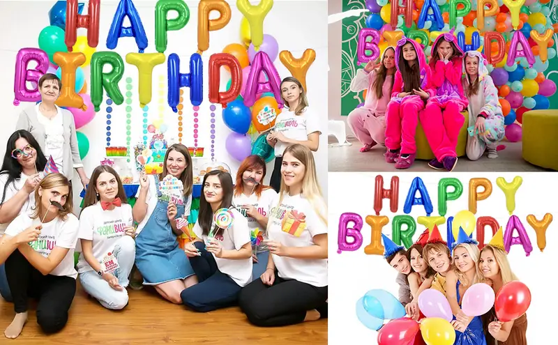 balloon banner, happy birthday balloon banner 16 inch mylar foil letter birthday logo banner balloon decoration reusable material for girls boys kids and adults birthday decorations and party supplies details 7