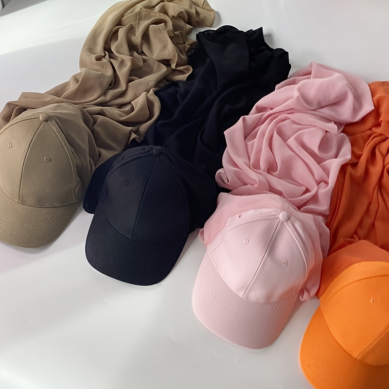 One Tone Pearl Chiffon Head Wrap Sunproof Hat Baseball - Temu