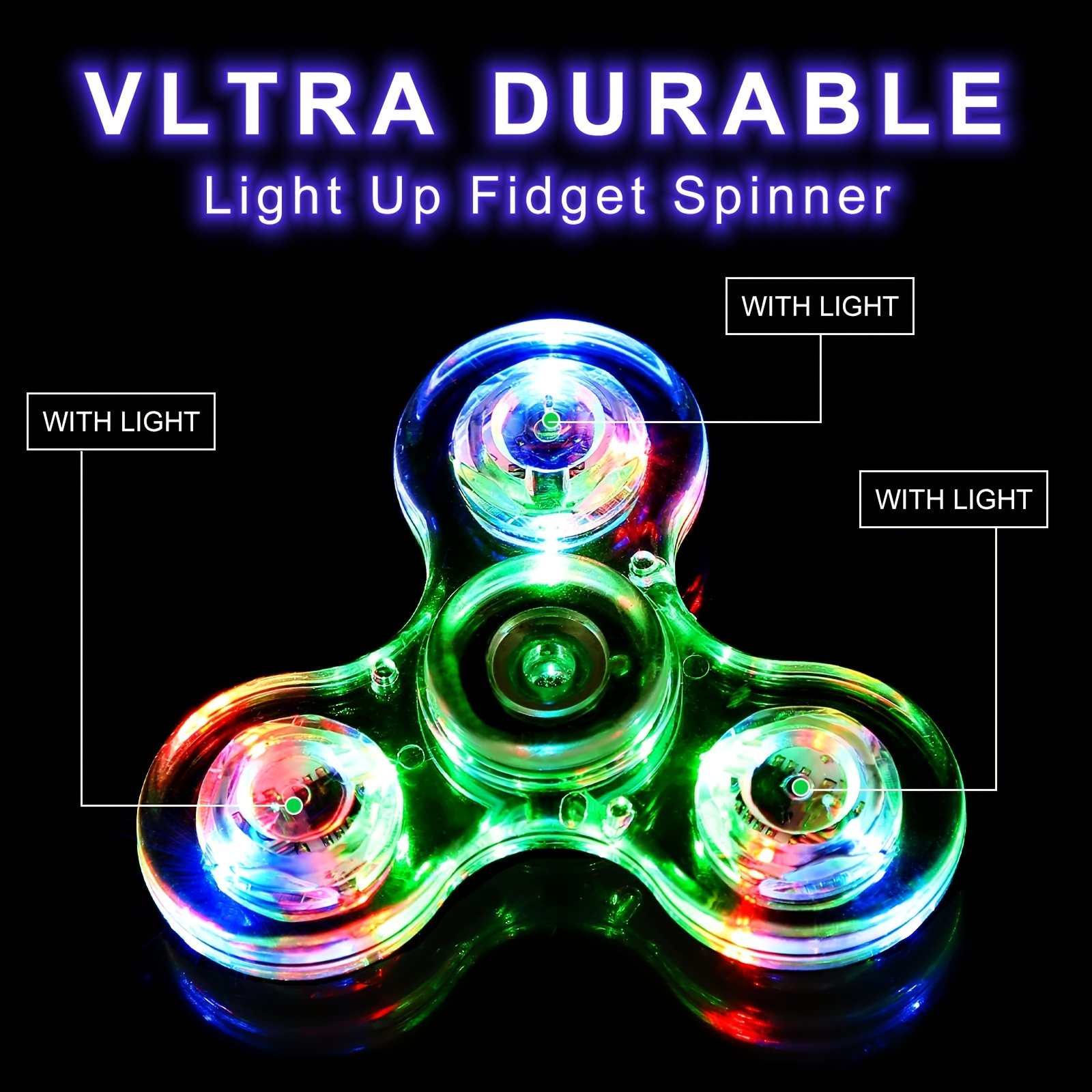 

Led Light Up Fidget Spinners: Toys For People With Anxiety Halloween/thanksgiving Day/christmas Gift