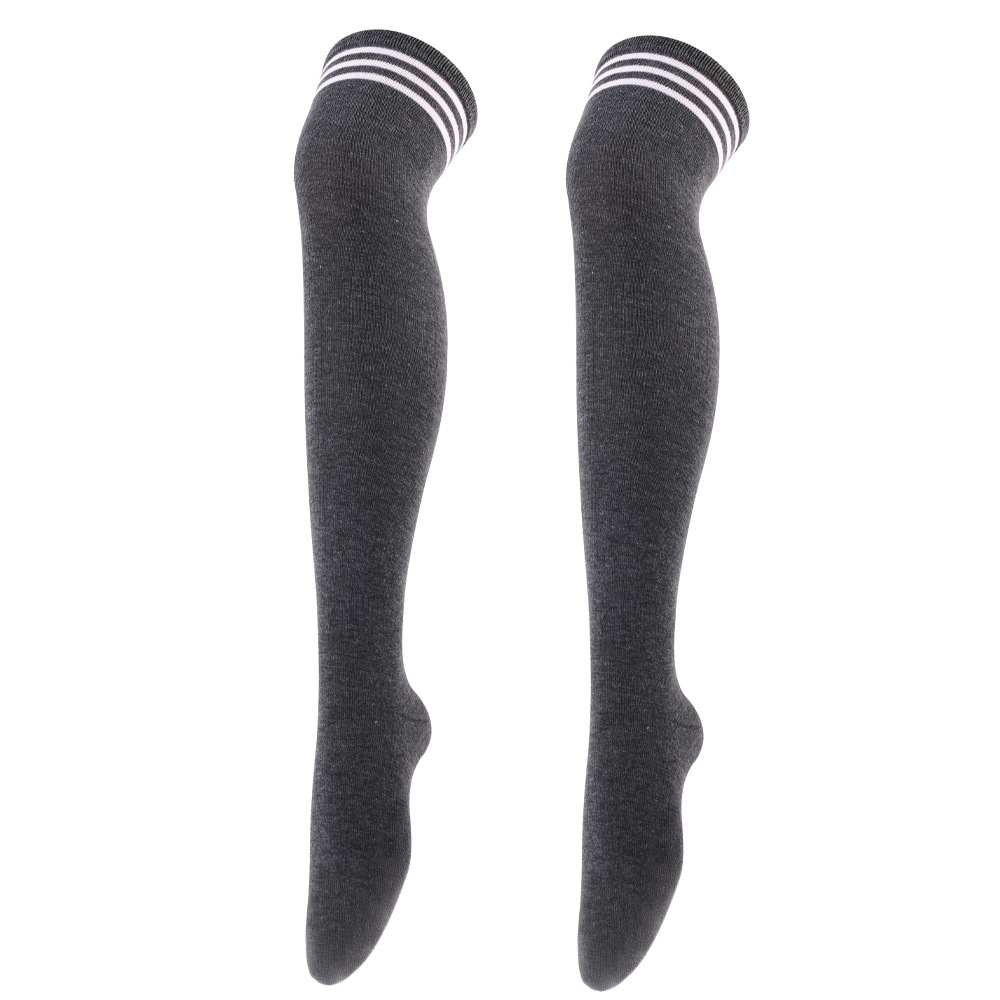 Rainbow Striped Trim Thigh High Socks Comfy match Knee Socks - Temu