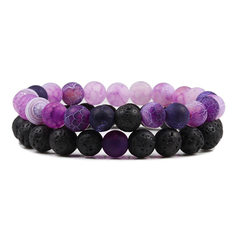 Purple Passion Bead Bracelets – Stones + Paper