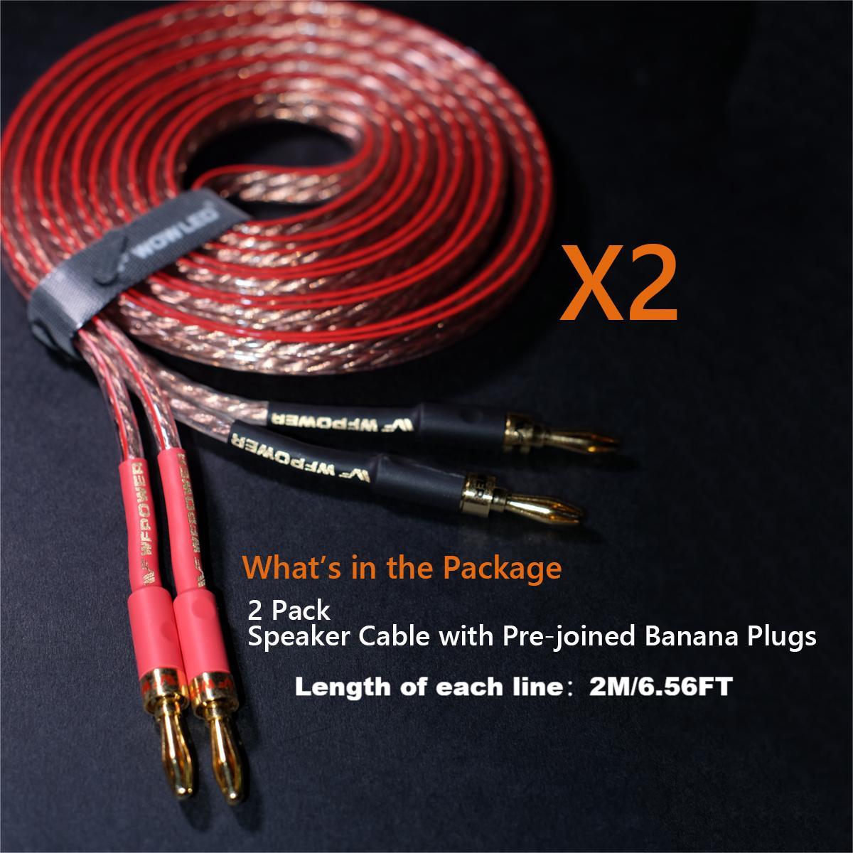 Cable De Altavoz Hifi Ofc 13awg Con Conectores Banana