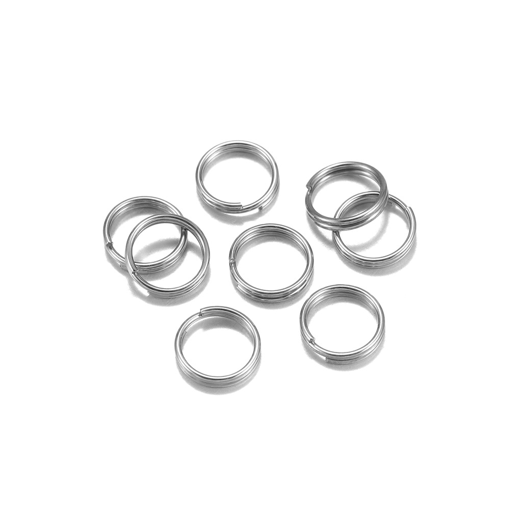 Stainless Steel Open Double Jump Rings Diy Key Double Split - Temu