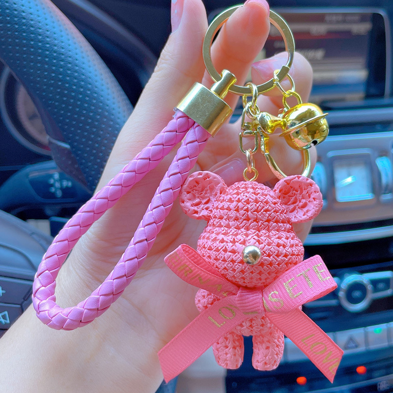 Cute Keychain Backpack Charms Cartoon Bear Keychains Bag Keychains Wristlet  Bracelet Key Ring Car Key Charms For Women - Temu Bahrain