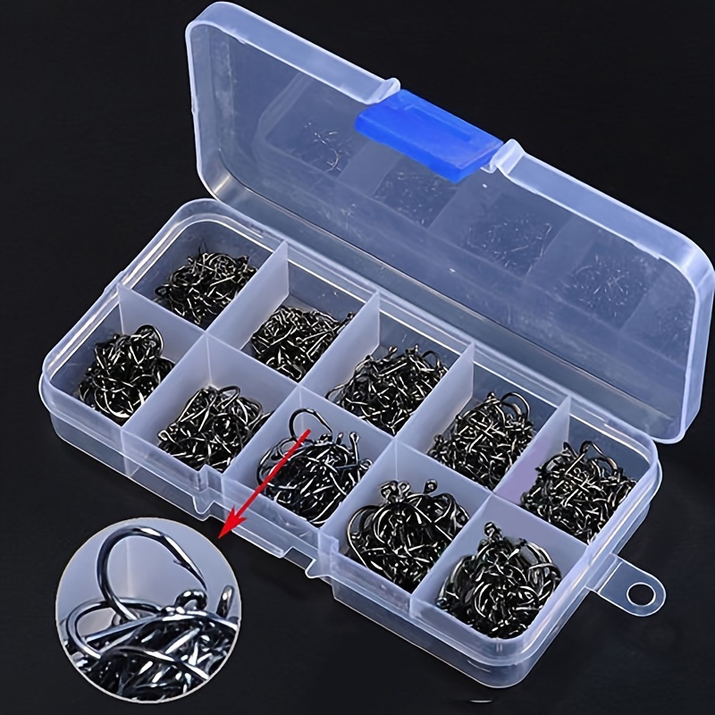 500pcs High Carbon Steel Hole Fish Hook Box, Fishing Equipment Set Sports & Outdoors Temu