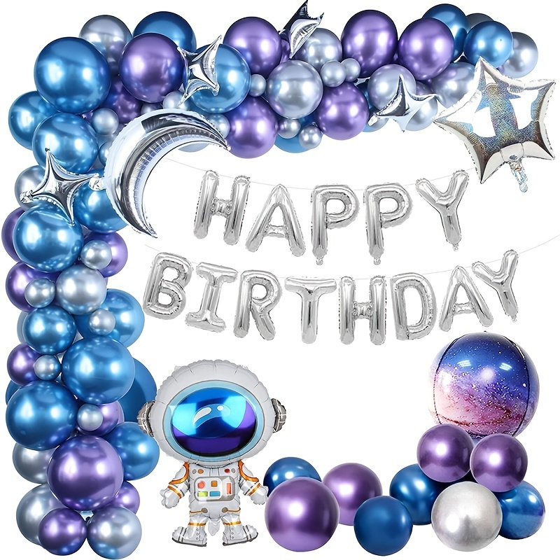 

Outer Space Birthday Party Decoration Metal Balloon, Wreath Arch Kit With Happy Birthday Galactic Rocket Astronaut Moon Star, Foil Balloon Boy Kids Birthday Party Decoration Supplies