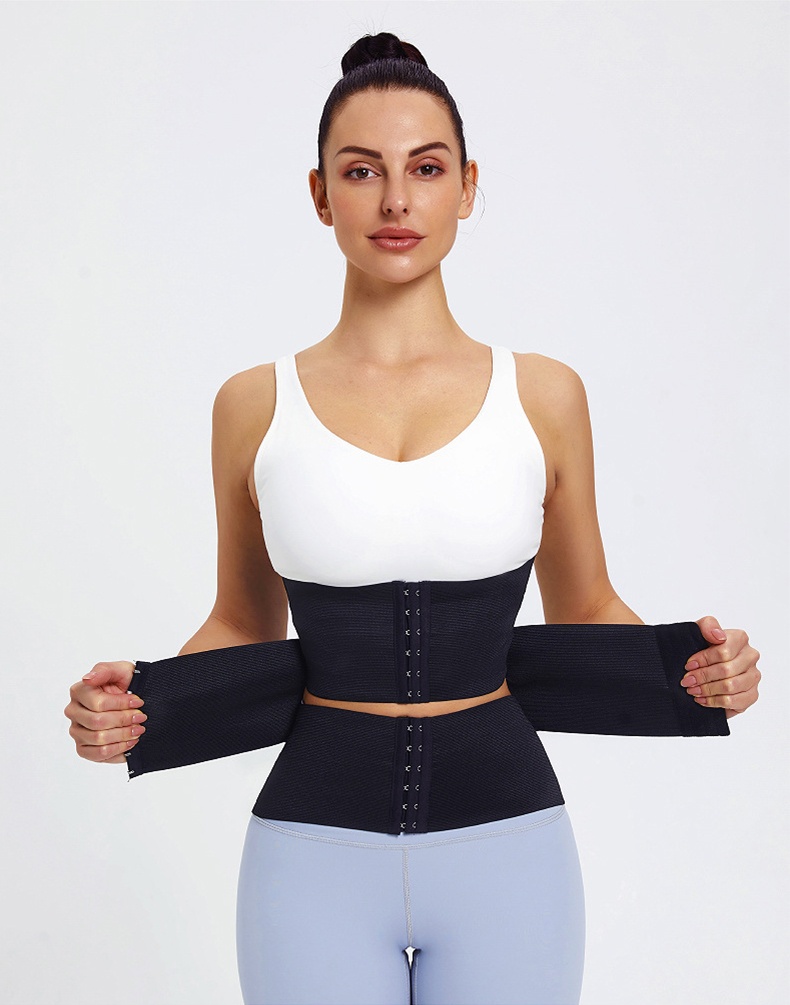 Women's waist trainer 3-stage hourglass waist trimmer waist tightening tight  corset (black) 