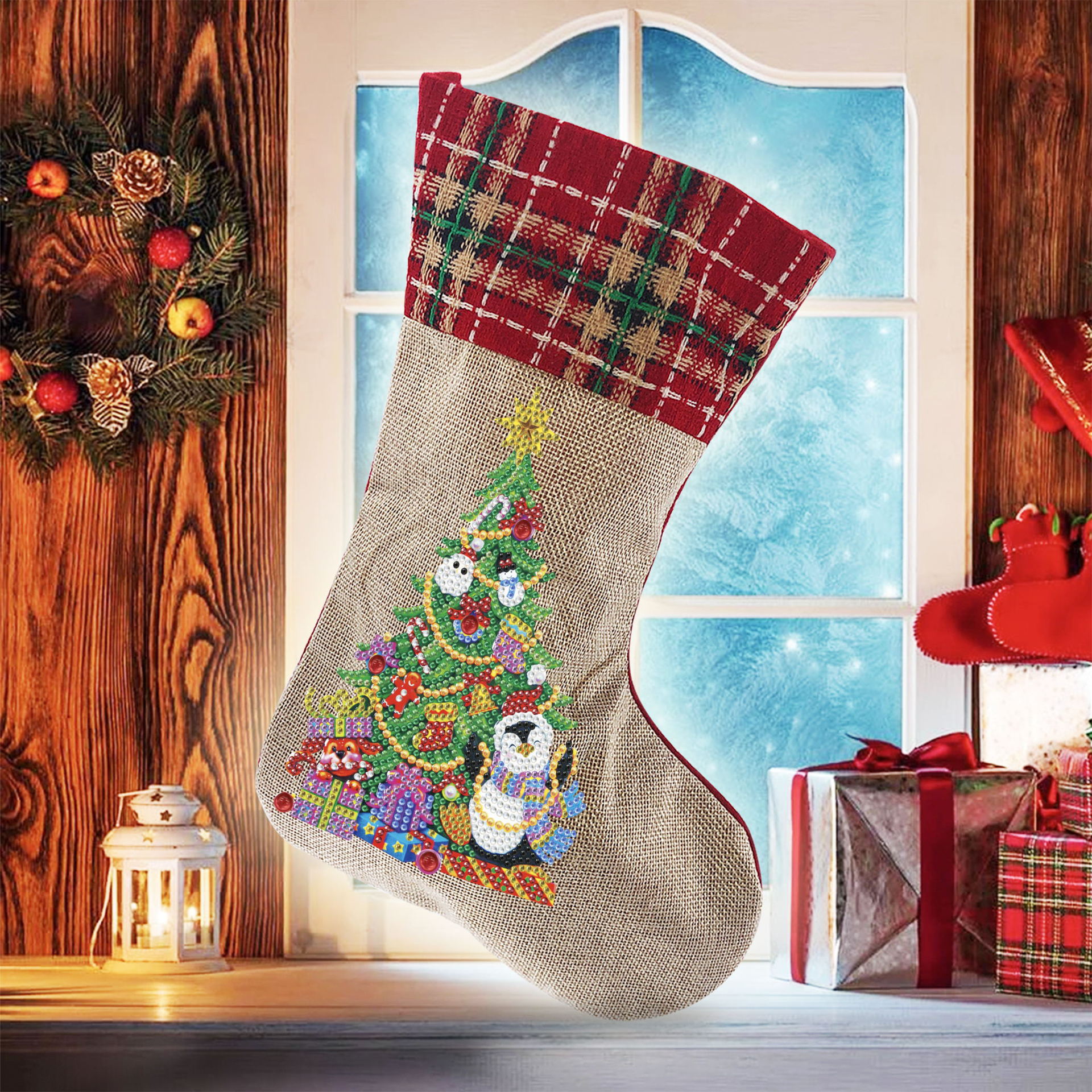 1pc, Christmas Decorative Socks Candy Packaging Ziplock Bag Creative  Holiday Gift Bag, Scene Decor, Festivals Decor, Room Decor, Home Decor,  Offices D