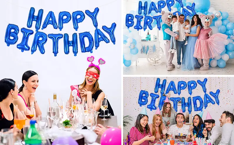 balloon banner, happy birthday balloon banner 16 inch mylar foil letter birthday logo banner balloon decoration reusable material for girls boys kids and adults birthday decorations and party supplies details 6
