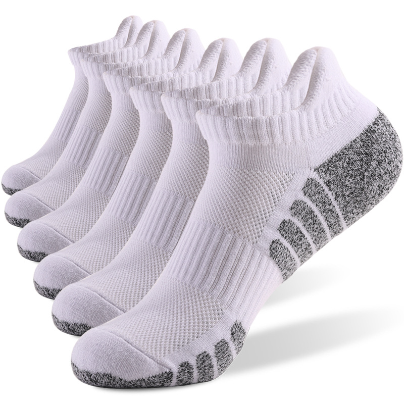 Image of 3-pair Men's Socks, Low-cut Breathable Cotton Athletic Cushioned Socks, Sports Running Socks, /dark Gray Short Socks
