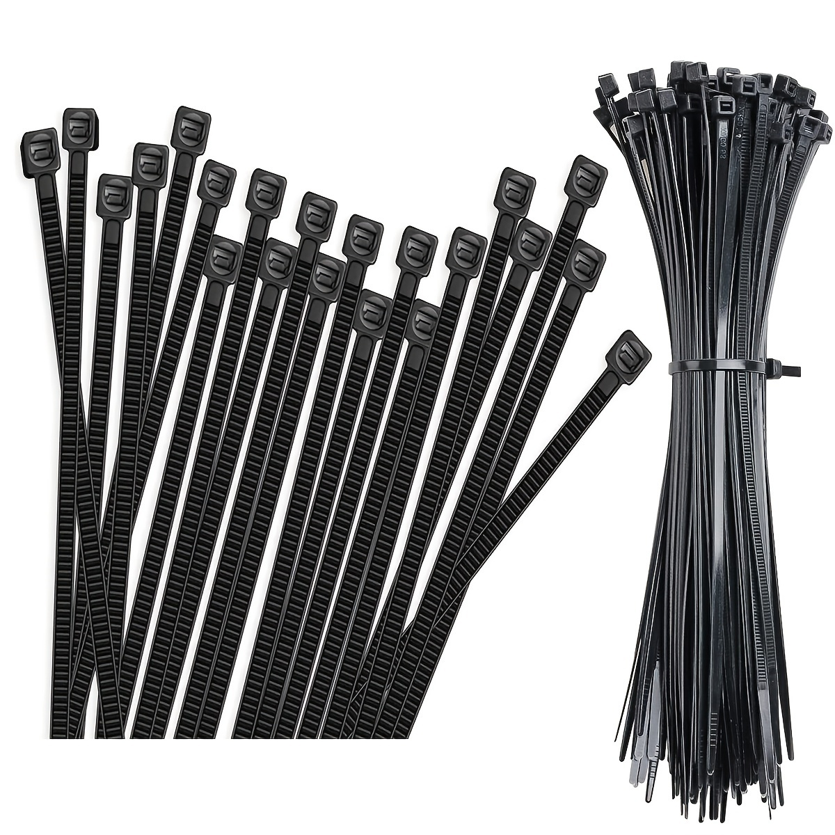 Cable Zip Ties,100 Pack Black Zip Ties Assorted Sizes, Multi-Purpose Self-Locking Nylon Cable Ties Cord Management Ties, Plastic Wire Ties For Home, Office, Garden, Workshop.