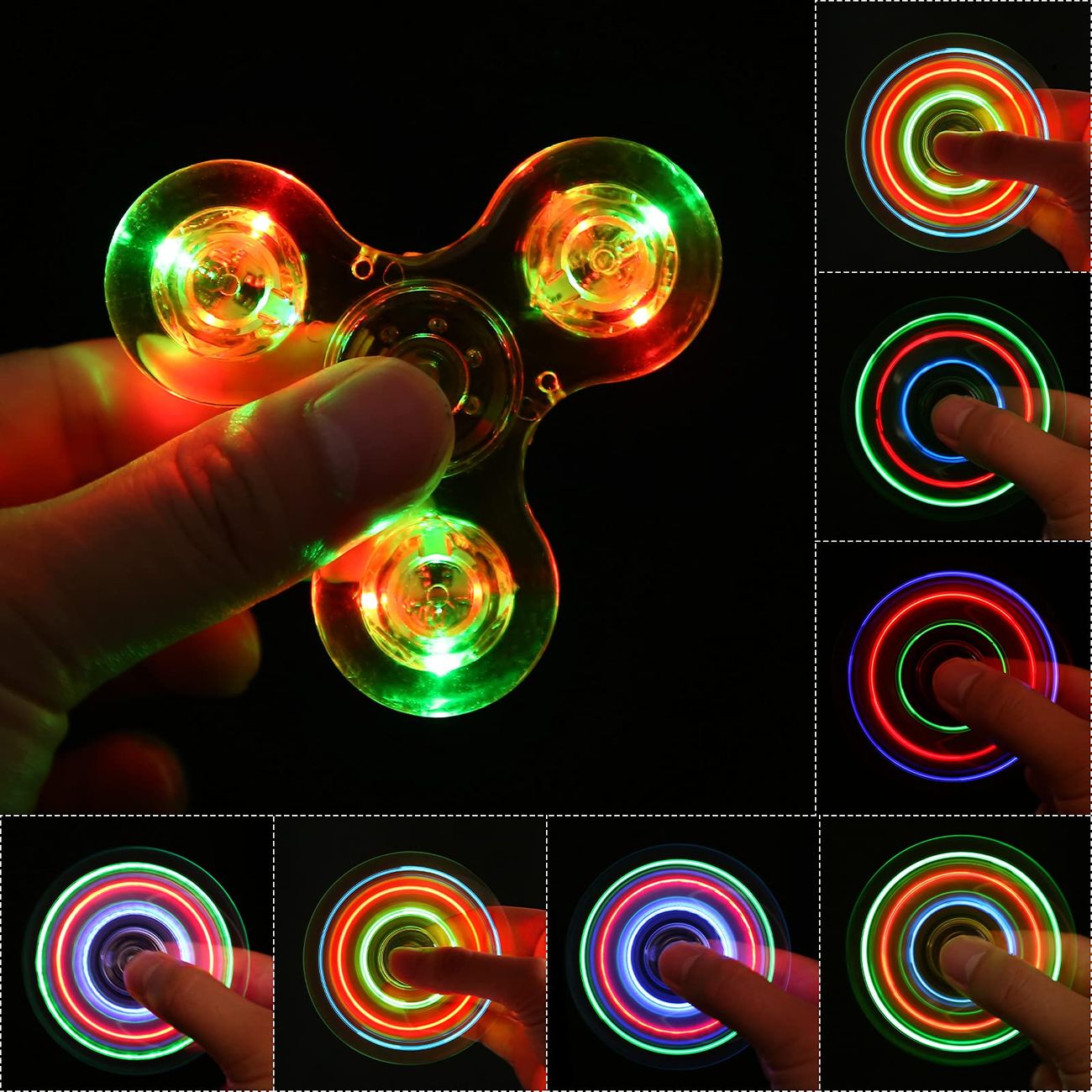 Fidget Spinners Led Light Up Clear Stress Relief Toys Adhd Anxiety Toys  Stress Relief Spinners For Children Adult | Find Great Deals Now | Temu