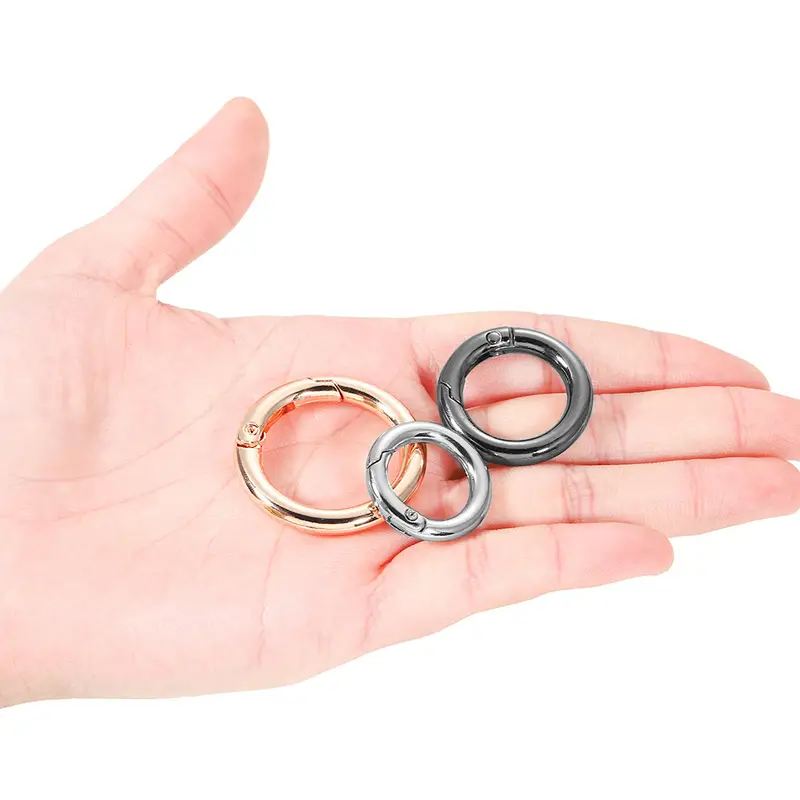 Bag Carabiner Ring, 30 Pieces Round Carabiner Ring, Spring Buckle Mini 20mm Round  Carabiner Keychain Hook Clips Compatible With Crafts And Bag Accesso