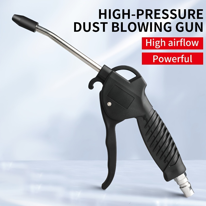 

Industrial Air Blower Gun: High Volume, Guard Air Flow Nozzle, Pneumatic Air Compressor Accessories For Dust Cleaning - Black